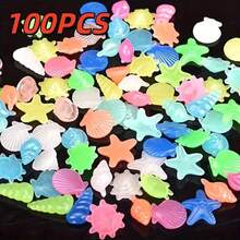 100 viên/50 viên/10 viên đá trang trí bể cá, phát quang huỳnh quang, hình sinh vật biển dễ thương, phù hợp cho bể cá, sân vườn, ao, đồ thủ công, trang trí bể cá nhiều màu sắc (kiểu ngẫu nhiên) - A - Xem 10