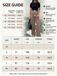 Pantalones largos de otoño Pantalones rectos de cintura alta con estampado de cuadros vintage para mujer, pantalones casuales holgados de pierna rect - Multicolor - Ver 3