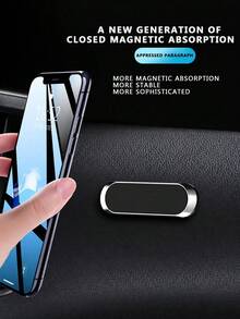 Mini Alloy Magnetic Car Phone Holder, Ultra-Strong Magnetic Adhesive Base, Ultra-Thin Universal Phone Mount, One-Hand Operation Anti-Drop, Suitable For Dashboard, Desk, GPS Navigation - A - View 4