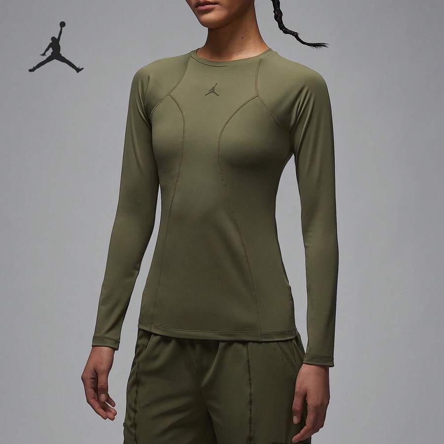 Nike Genuine JORDAN Women's Casual Slim Fit Warm Knit Base Layer Top FN5111-222 - FN5111-222 - View 1
