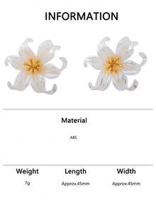 1 Pair/6 Pairs Colorful Flower Earrings Set, Niche Exaggerated Lily Large Flower Ear Accessories, Beach Vacation Vibe - Flower Earrings - View 8