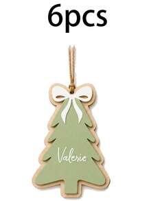 Custom Christmas Tree Wooden Plaque, Personalized Gift Decor, Farmhouse Holiday Ornament, Customized Name Tag For Xmas Tree, Customizable Present Decoration, Festive Home Hanging Sign, Christmas Gift For Family, Christmas Ornament, Living Room Decor - Style a - View 21