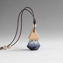 Hanging Car Aromatherapy Diffuser 8ml 5 Colors Glass Bottle Empty Refillable Essential Oil Fragrance Pendant Bottle Wooden Cap With Hanging Rope - View 8