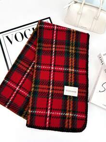 1pc Universal Multi-Color Plaid New Style Versatile Casual Scarf Suitable For Autumn/Winter - Red Triangle Needle - View 3