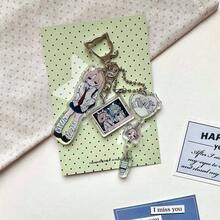 1pc Vintage Japanese Style Acrylic Keychain Pendant, DIY Phone Charm, Y2K Style, Same As Xiao Ju - Multicolor - View 8