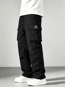 Men's Outdoor Hiking Cargo Pants, Loose Fit, Multi-Pocket Design, Suitable For Hiking, Camping And Daily Wear - Black - View 3