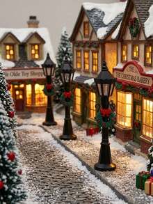 Christmas Mini Street Light Model, Christmas Miniature Landscape Light Village, Suitable For Christmas Decoration, Fairy Garden, Christmas Village Display - Multicolor - View 3