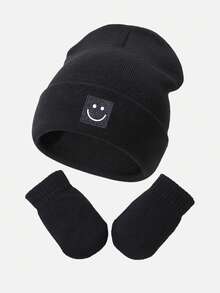 1 Set Baby Winter Knitted Hat And Gloves Set, Elastic Yarn Smile Label, Warm And Comfortable Toddler Hat And Gloves Set, Suitable For Daily Outdoor - 1set - View 27