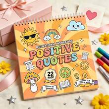 1 Pc Positive Quotes Spiral Coloring Book, Comfortable And Natural Adult Coloring Book, Blood And Easy Coloring Book For Adults, Intricate Patterns To Help Reduce Stress And Relax, 22 Single-Sided Pages, Perfect For Birthday And Holiday Gifts - Single Piece - View 5