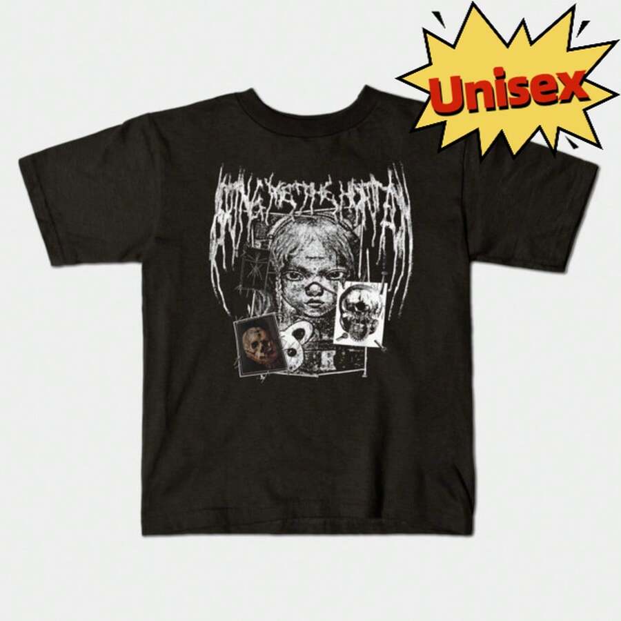T Shirt Men Tops Women Metalcore Band Collage Print Unisex - 黑色 - 查看 1
