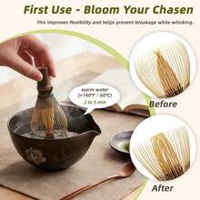 Handcrafted Matcha Whisk(1-Piece), Shin Matcha Wisk For Ceremonial Grade Matcha Powder, Dark Bamboo Whisk, Master Made Ceremonial-Grade Macha Whisks - Gift Box Purple Bamboo - View 4