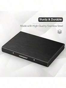 1pc Stainless Steel Card Holder, Ideal Gift For Dad, Men's Premium Stainless Steel Card Holder, Functional Anti-Magnetic Card Holder, Anti-Theft - Multicolor - View 10