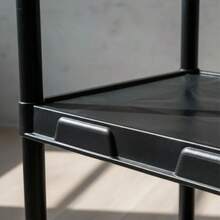 Estante Plástica Multiuso FLEXA 2 Prateleiras Preta Compacta Organizadora - Visão 3