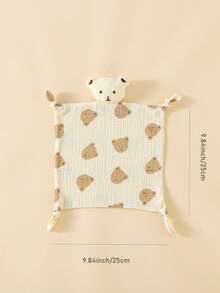 2PCS Comfortable Thin Breathable Crepe Fabric Baby Bibs, Cute Bear Head Multi-Functional Drool Bibs, Comforting Blankets - Multicolor - View 3
