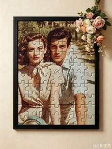1 Personalized Wooden Puzzle, Customized Photo Portrait Puzzle, Couple Portrait Puzzle, Anniversary Customized Photo, Graduation Class Photo Puzzle, Family Reunion Customized Puzzle, Customizable Puzzle Suitable For Room Decoration, Gifts - Multicolor - View 6