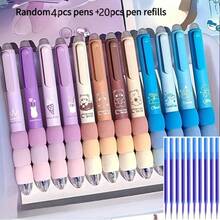 24 PCS Cute Cartoon Erasable Gel Pens, Soft Grip, Press-Button 0.5Mm Fine Tip, Adorable Pet And Food Patterns, - Back-To-School Supplies - Multicolor - View 8
