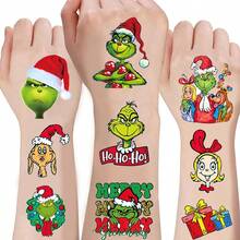 The Grinch The Green Monster Christmas Stickers For Luggage, Laptop, Skateboard, Waterproof Decorative Decals, Christmas Decoration, Perfect For Parties And Birthdays, Ideal For Holiday Decor And Photo Props - A - View 1