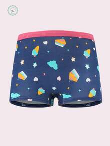 Random 5Pcs Girls Big Tween Girl Panties Cute Cartoon Animal Print Elastic Breathable Comfortable Girls Boxer Briefs - Multicolor - View 6