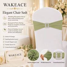 10PCS Elastic Chair Bands, Suitable For Bow And Ribbon Decoration, Stretch And Tie Without Tools, Equipped With Square Buckle Slider, Wrinkle-Resistant Spandex Material, Suitable For Wedding, Party, Banquet And Event Decoration - Multicolor - View 23