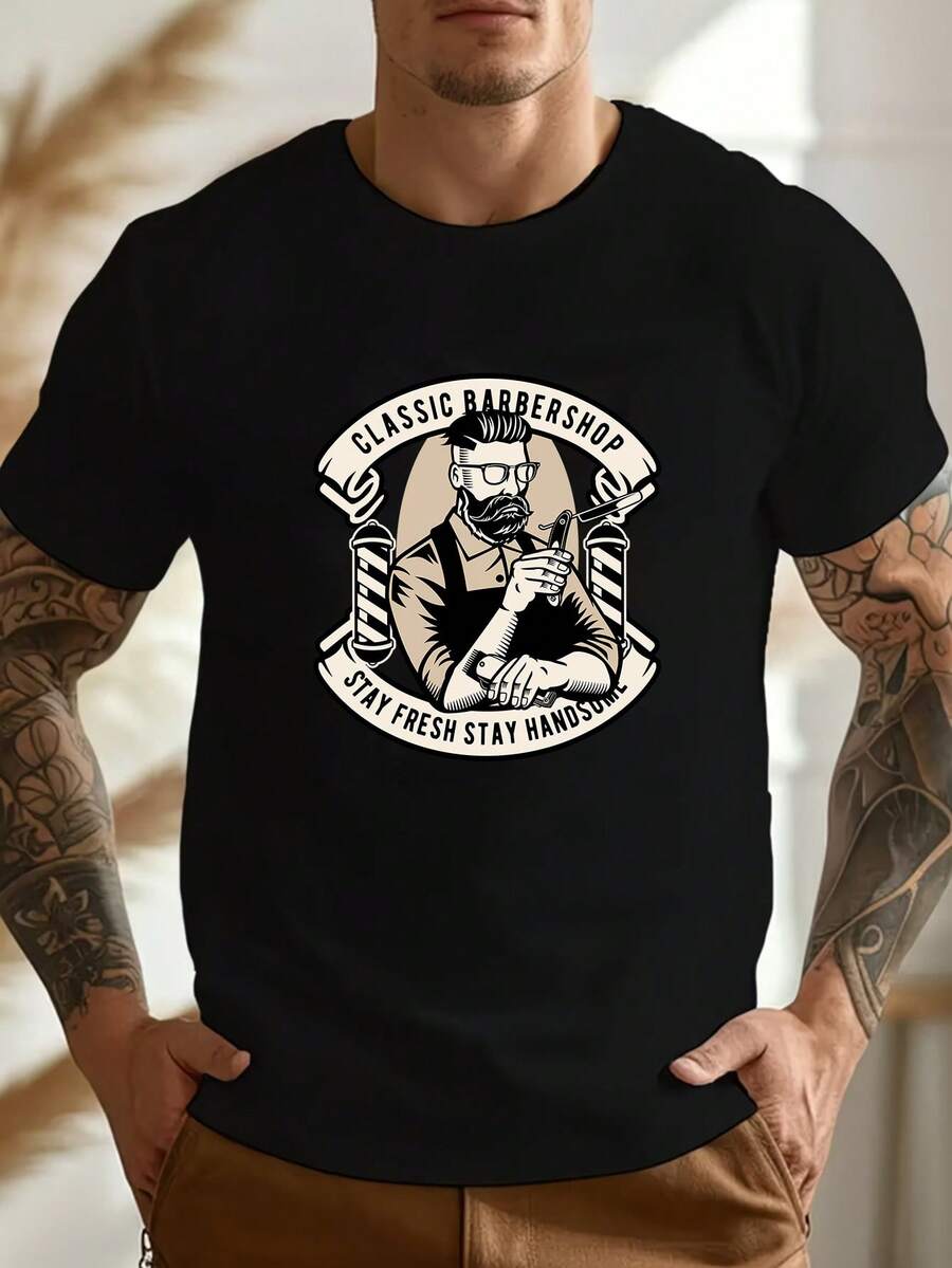 Men T-Shirts - 黑色 - 查看 1