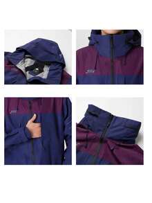 Skechers Men's Sports Jacket Woven Hooded Outerwear Colorblock Outdoor Training Hooded Top P423M032-00MZ - Bright Blue - View 10