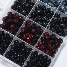 12‑Grid Multi‑Color Glass Beads Kit,Mixed Round Glass Beads In Storage Box,DIY Handmade Bracelet Necklace Jewelry Making Supplies(Black Gray White) - Multicolor - View 8