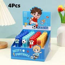 8PCS FIFA Football Theme Pull-And-Push Erasers, TPR Soft Rubber Material, Stretchable Erasers, Sports Style, Daily Writing Correction Niche Creative Stationery - Multicolor - View 7