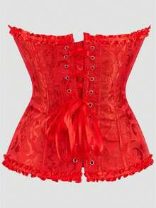 Women's Plus Size Court Style Corset Top, Waist-Cinching Body-Shaping Bustier, Sexy Jacquard Vintage Corset Top, Suitable For Wedding, Party, Halloween Costume, Role Play - Multicolor - View 28
