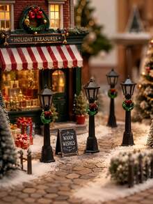 Christmas Mini Street Light Model, Christmas Miniature Landscape Light Village, Suitable For Christmas Decoration, Fairy Garden, Christmas Village Display - Multicolor - View 9