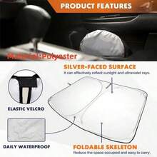 Car Front Windshield Sun Shade, UV Reflective Sun Shield, Foldable Car Window Sun Curtain Protector, Anti-UV - A - View 6