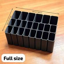 11/22 Grid Heavy Duty USB Cable Storage Box Tray, Desktop Cable Organizer, Suitable For Wires, Chargers And Adapters, Office Desk Accessories Storage Box, Plastic Drawer Style Electronic Accessories Divided Storage Box, Home Office Desktop Storage - Black - View 10