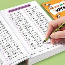 1 Kids' Addition & Subtraction Algorithm Training Enlightenment Books, 64 Pages Each. Helps Children Practice Mental Arithmetic, Cultivate Active Thinking, And Spark Kids' Interest In Learning. Great Gift Option For Children For Various Festivals. - Multicolor - View 2