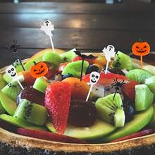 Pack Of 40 Assorted Fruit Skewers-Decorative Picks Suitable For Dinner Parties, Family Gatherings, Bars, And Outdoor Camping; Ideal For Garnishing Fruit, Pastries, Salads, And Bento Boxes, As Well As For Halloween And Christmas; Washable And Reusable - Multicolor - View 6