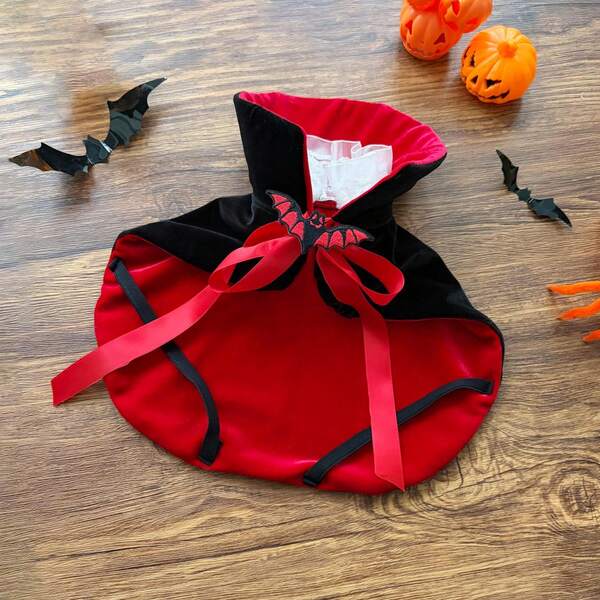 Halloween Vampire Pet Cape, Bat Decor Small Dog & Cat Holiday Costume
