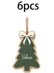 Custom Christmas Tree Wooden Plaque, Personalized Gift Decor, Farmhouse Holiday Ornament, Customized Name Tag For Xmas Tree, Customizable Present Decoration, Festive Home Hanging Sign, Christmas Gift For Family, Christmas Ornament, Living Room Decor - Style a - View 14