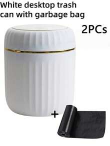 Mini Desktop Trash Can With Flip Lid, Prevents Odor Spread, Suitable For Storing Fruit Peels, Paper Scraps And Other Desktop Waste, Keeps Desktop Clean, Applicable For Bathroom, Home Desk, Coffee Table, Office, Living Room And Study - Multicolor - View 11