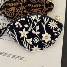 Embroidered Bluetooth Earphone Protective Case, Lipstick Makeup Bag, Travel Keychain Pouch, Coin Purse Earphone Bag, With Hanging Loop - Multicolor - View 26