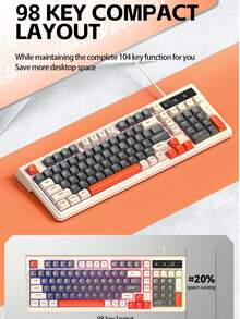 T-WOLF Keyboard Gaming Private Mold Illuminated Red Switch Tactile Wired Keyboard Universal Untuk Komputer Bisnis Kantor Keyboard Gaming Multi-Color Patchwork Keyboard - View 6