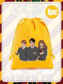 Warner Bros Yellow Drawstring Bag, Suitable For Storing Accessories, Can Be Used As Birthday Gift Or Halloween Party Decoration, Adding Festive Atmosphere To The Holiday Season - Multicolor - View 7