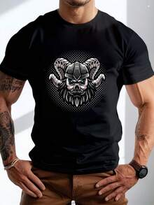 Men's Pure Cotton Short Sleeve T-Shirt Casual Summer Regular Fit Breathable Soft Everyday Wear Basic Comfortable Daily Tee - Black - View 6