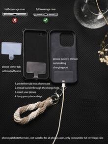 1pc Handmade Woven Daisy Flower Crossbody Handbag With Phone Chain Lanyard Cotton Rope Keychain - Multicolor - View 7