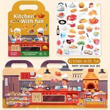 1pc Reusable Sticker Book For Kids, Waterproof Double-Sided Design, Animal, Horse Riding Club And Sports Event Themes, Educational Cognitive Learning Activity, Suitable For 3 Years Old And Above, Diverse Themes, Fun Stickers (Random Style) - Multicolor - View 4