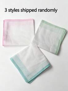 3pcs 28cm Satin-Like Soft Small Square Handkerchiefs, Absorbent Sweat Towels, Gift Handkerchiefs - Multicolor - View 11