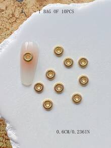 1 Pack Nail Art Alloy Decor Oval Spiral Metal 3D Embellishment - Multicolor - View 5
