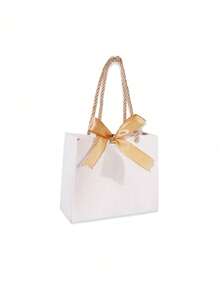 1/5/10pcs/Conjunto Sacolas de Presente de Agradecimento com Alças, Pequenas Sacolas de Papel com Laço de Fita, Adequadas para Lembrancinhas de Festa, Presentes, Natal, Casamento, Aniversário - A - Visão 13