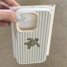 1pc TPU Bow Turtle Pattern Phone Case Compatible With IPhone 17 Pro Max/17/16 Pro Max/15/13/12/11/ S20 FE/A15/S24/A55/ Note 11/Note 12/Note 13 Pro Full Coverage Anti-Drop Soft Shell Protective Cover - White - View 3