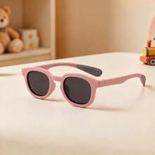 1 Pair Kids Square Rounded Frame Glasses With Double Rivets And Non-Slip Nose Pads, Sweet Decorative Eyewear For Outings, Daily Wear, Street Photography And Check-In - Multicolor - View 14