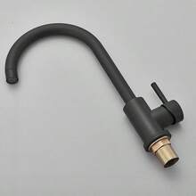 LY Modern Black Kitchen Faucet, 360° Rotatable Single-Handle Mixer Faucet Matte Black High-Arc Single Handle Kitchen Faucet – Modern Minimalist Design, 360° Swivel, Universal Sink Compatibility - Negro - Ver 7