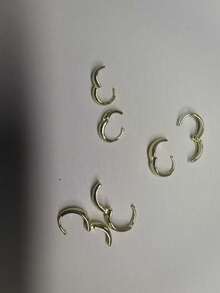 6pcs Minimalist Gold-Plated Copper Metal Invisible Earrings For Girls, Glossy Small Geometric Hoop Hip-Hop Style - one-size - View 9