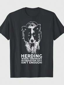 Camiseta Divertida de la Raza Border Collie - 100% Algodón - 220g - Negro - Ver 1